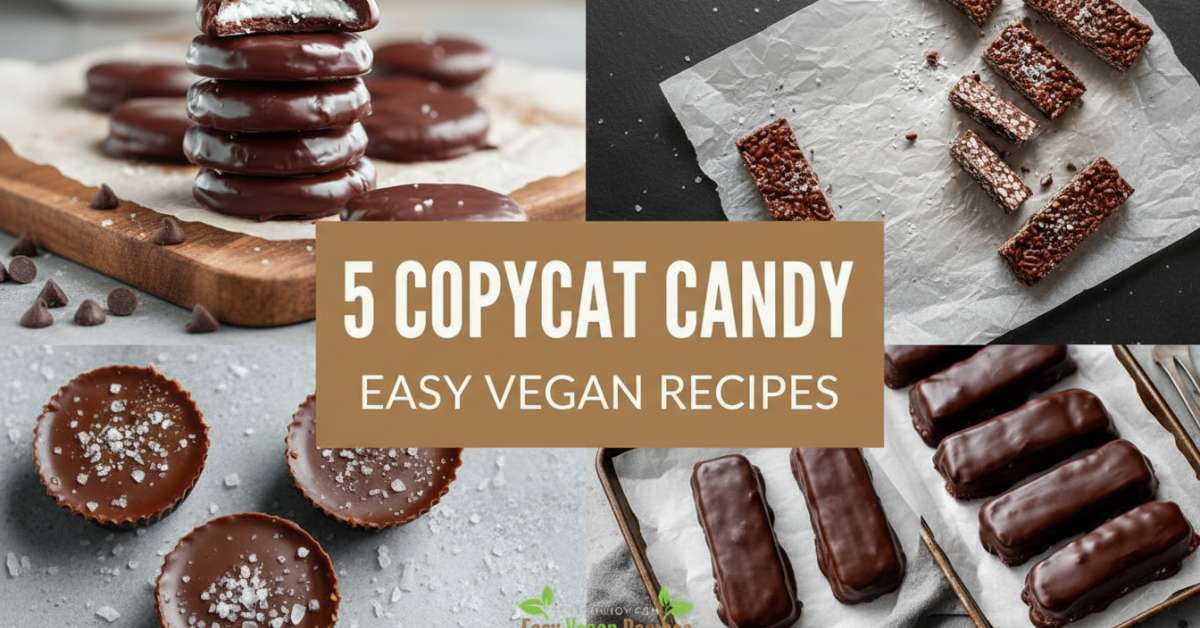Vegan candy recipes and treats showcased.
