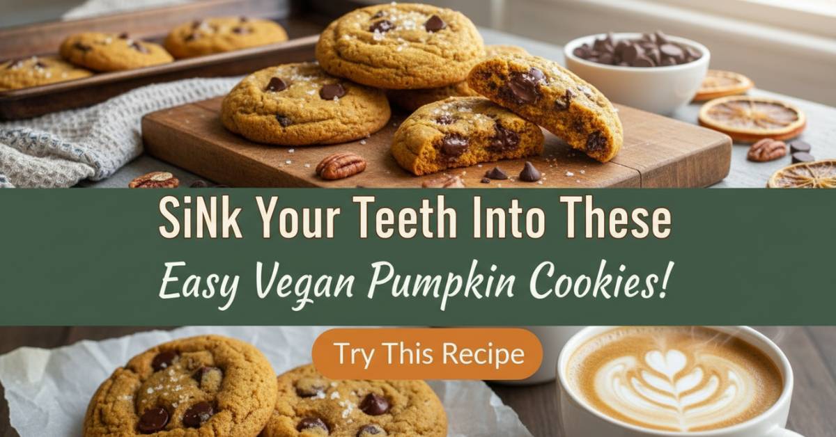 Delicious vegan pumpkin cookies displayed beautifully.