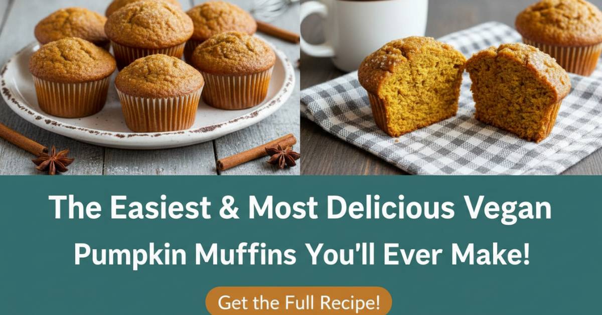 Delicious vegan pumpkin muffins displayed.