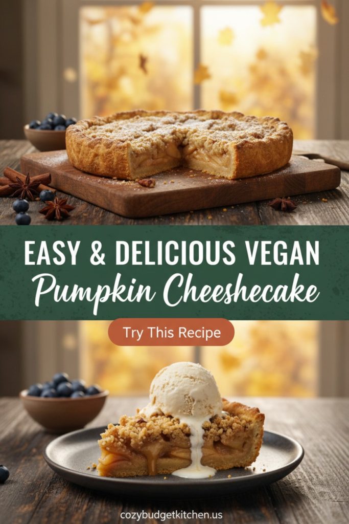 Deliciously rich and decadent vegan pumpkin cheesecake packed with flavor and topped with a caramel sauce and crushed pecans! _ 