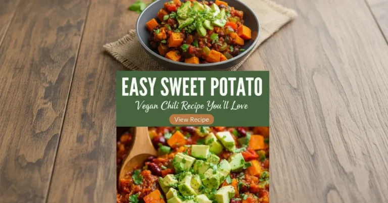 Vegan sweet potato chili recipe image