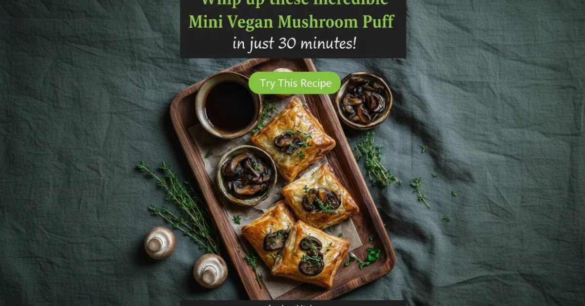 Mini Mushroom Puff Pastry Parcels Vegan Holiday Main