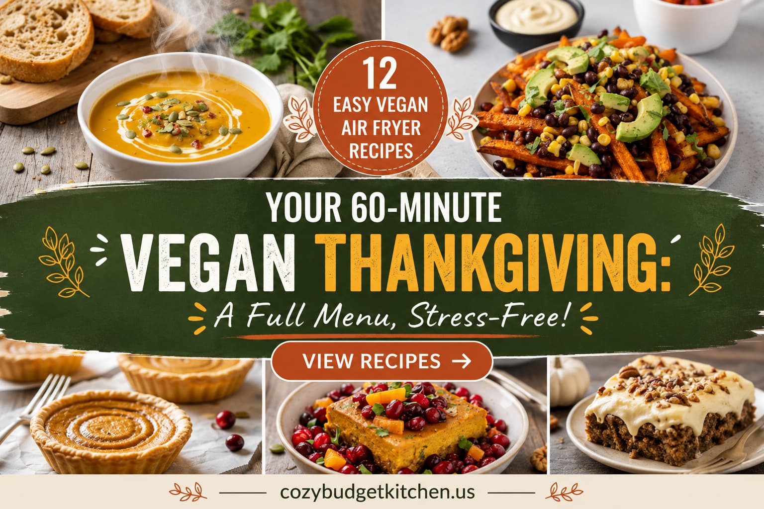 Vegan Thanksgiving recipes in 60 minutes
