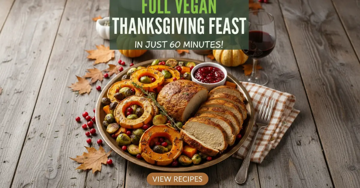 1 Hour Vegan Thanksgiving Menu Appetizers to Dessert