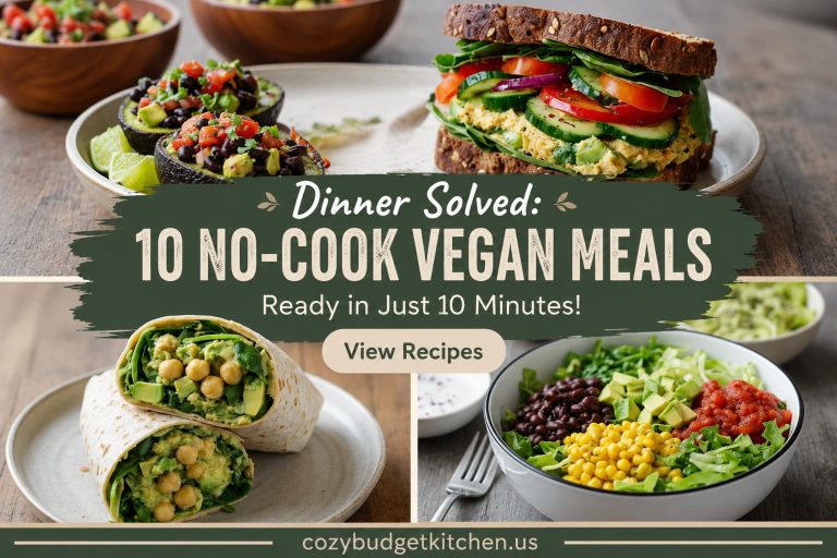 10 Effortless No-Cook Vegan Dinners Ready in 10 Minutes