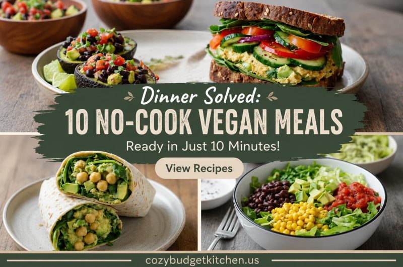 10 no cook vegan meals roundup