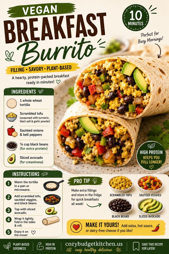 4 Savory vegan breakfast burrito recipe