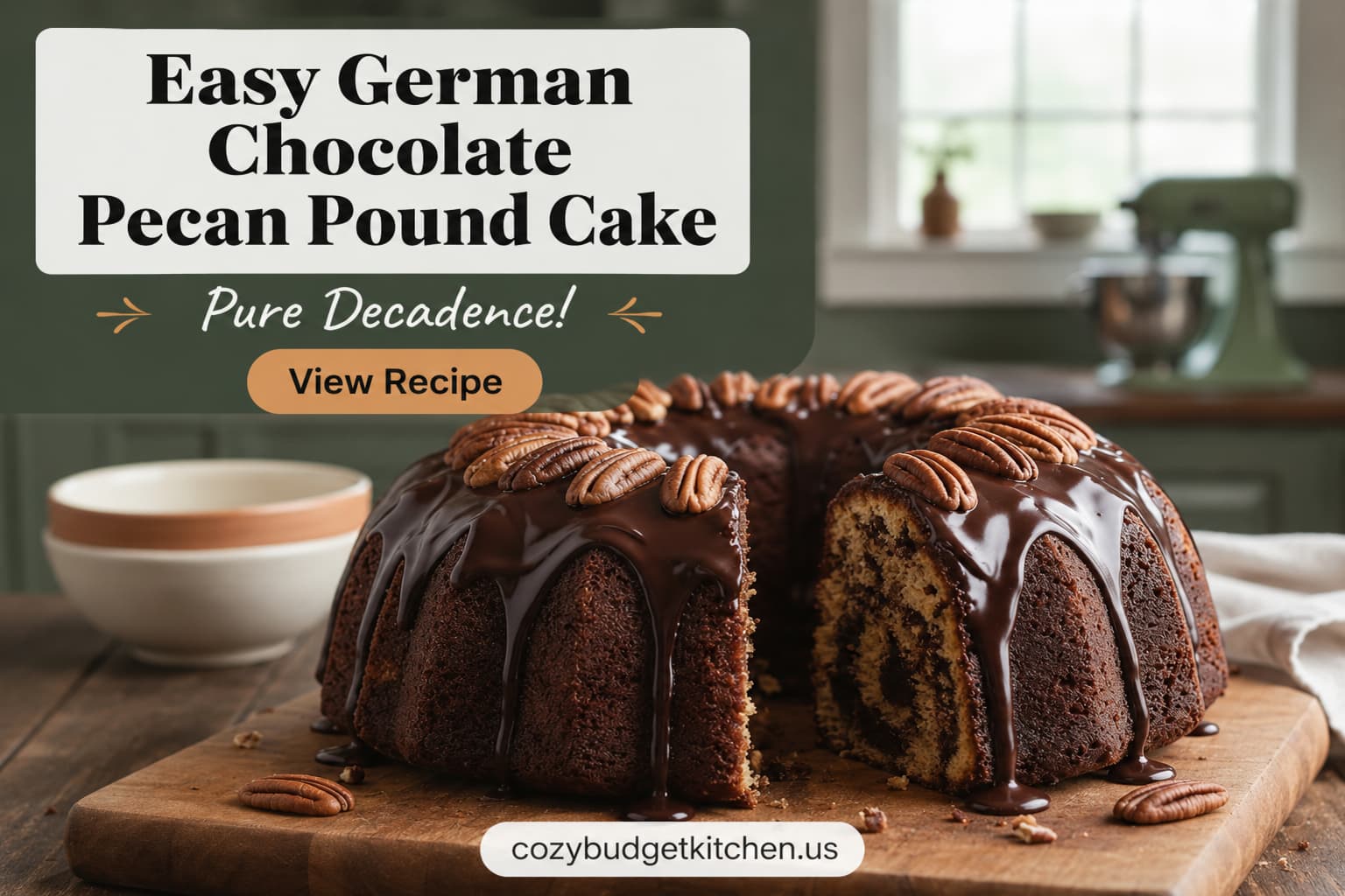 Chocolate pecan pound cake indulgence
