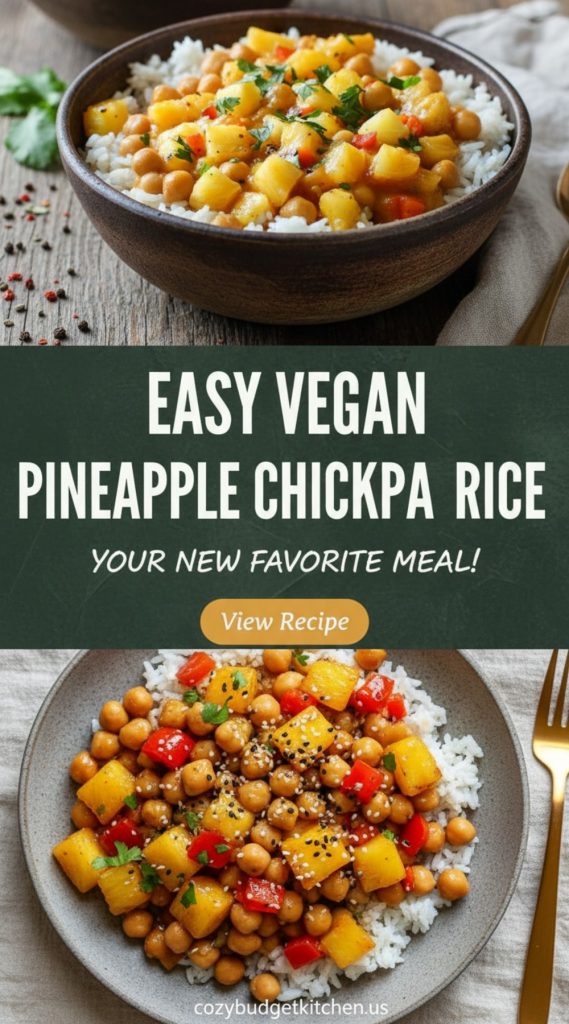 Easy Pineapple Chickpeas and Rice Recipe (Vegan)