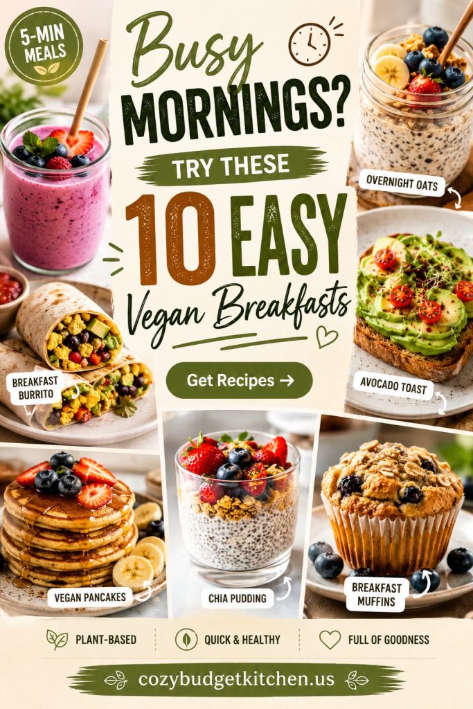 Easy vegan breakfast ideas for mornings