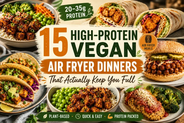 15 Quick & High-Protein Vegan Air Fryer Dinners (20–35g)