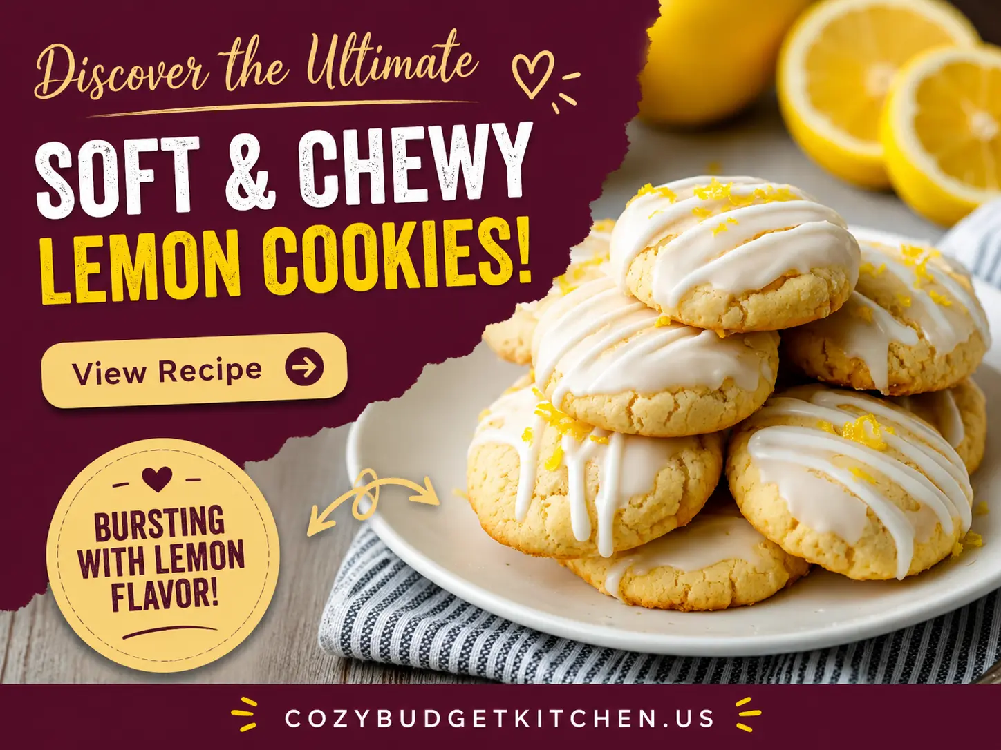 Soft and chewy lemon cookies