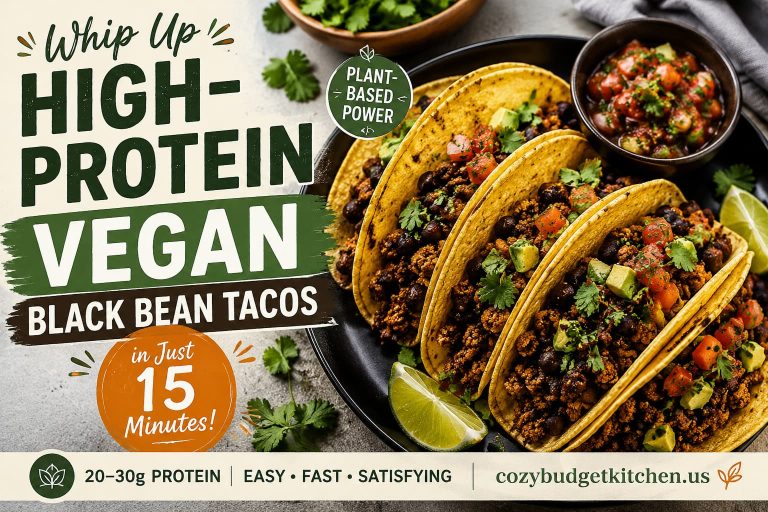 Vegan black bean tacos in 15 minutes