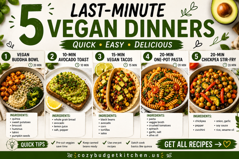 5 Last-Minute Vegan Dinners You Can Make Fast (Healthy & Easy)
