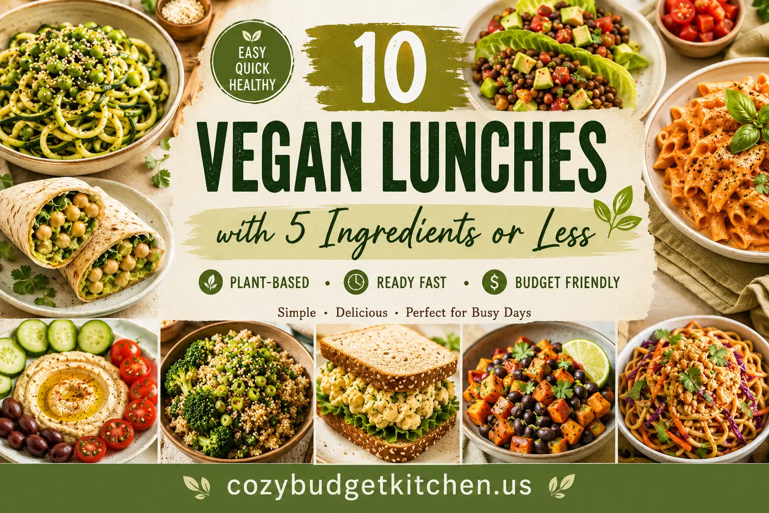 Vegan lunches with 5 ingredients or less