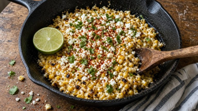 Cheesy Street Corn: Easy 7-Minute Skillet Side Dish