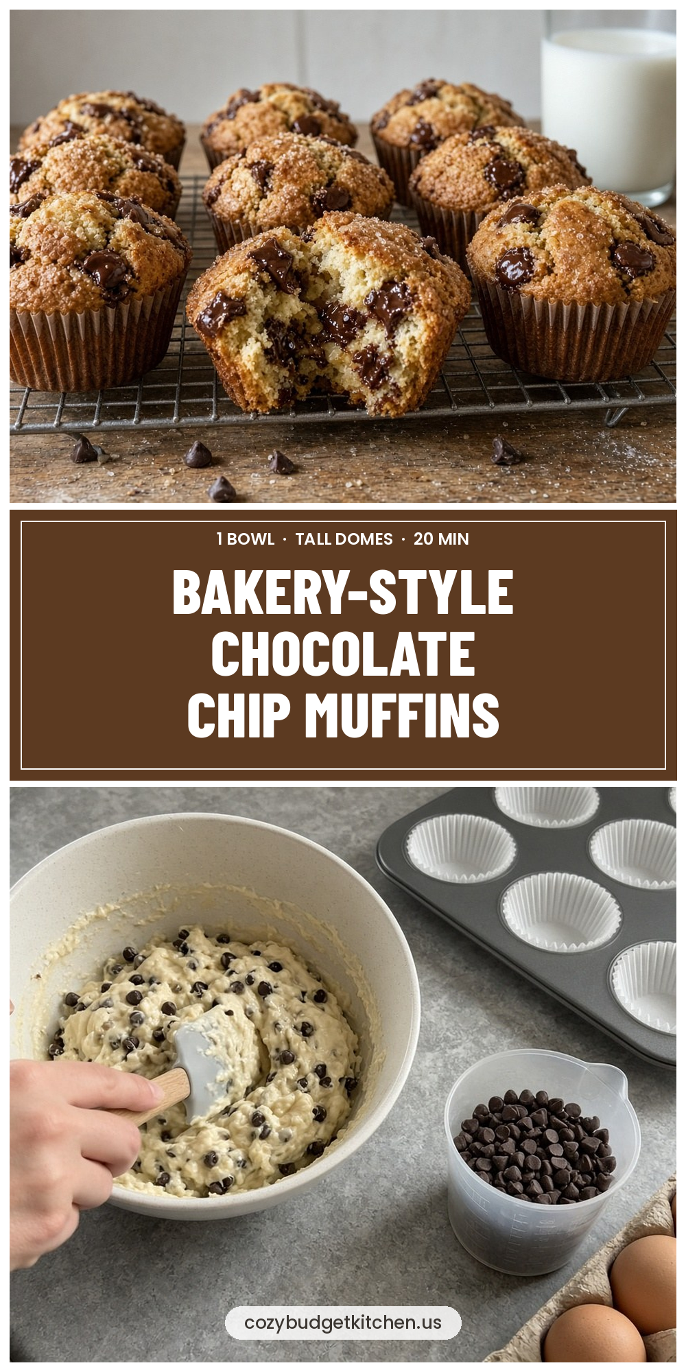 chocolate chip muffins pin