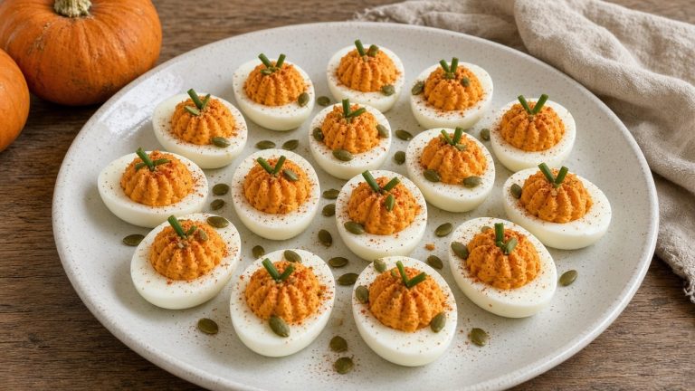 Pumpkin Deviled Eggs: Easy Fall Appetizer in 25 Minutes