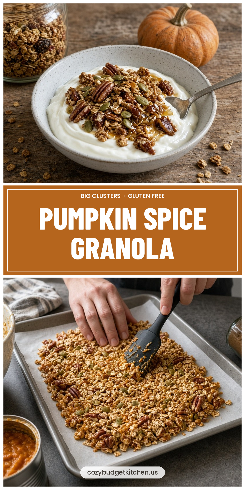 Pumpkin Spice Granola: Easy Gluten Free Recipe in 45 Min 2 pumpkin spice granola pin