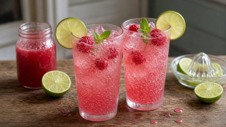 Raspberry Lime Rickey: Easy 3-Step Sparkling Drink