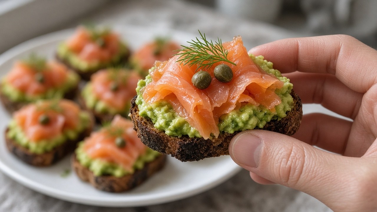 Smoked Salmon Avocado Toast Bites: Quick 10-Minute Snack 5 smoked salmon avocado toast bites 3
