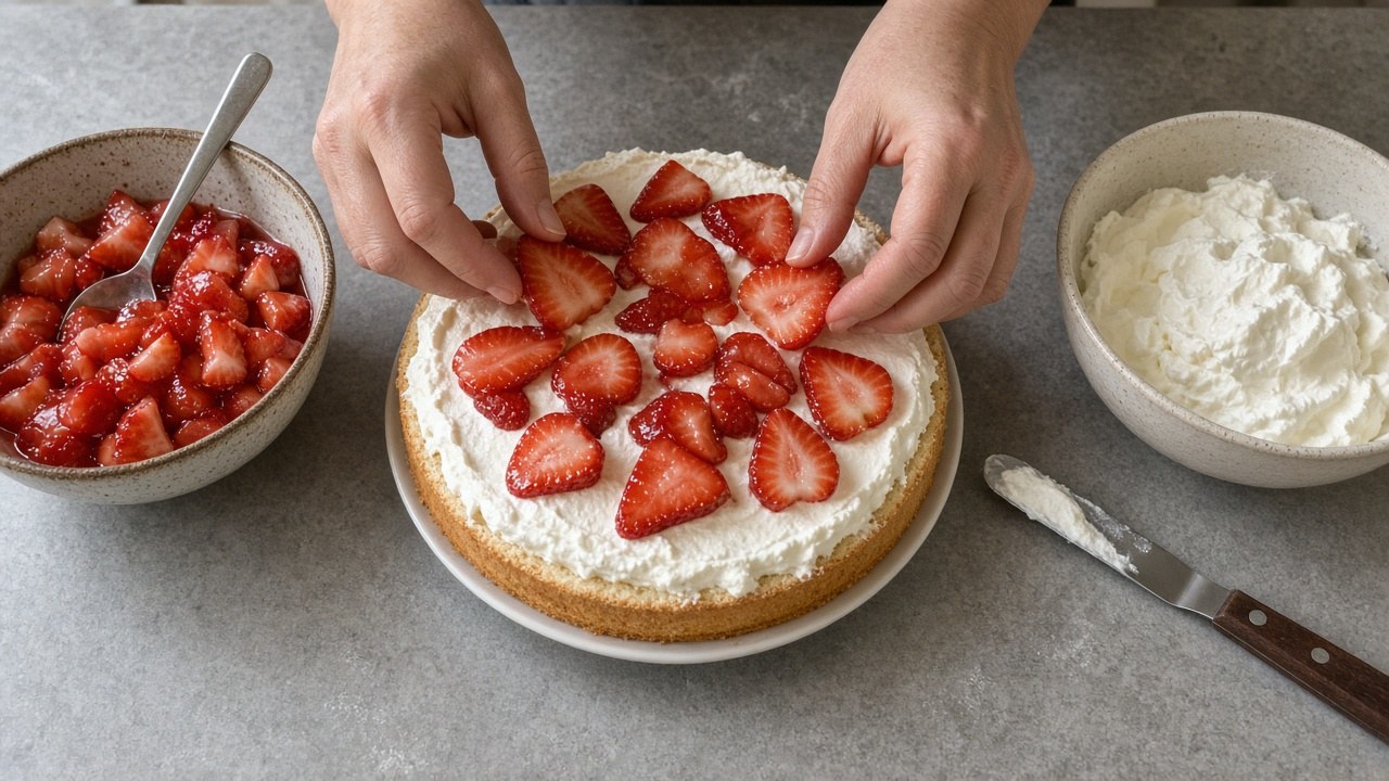 Strawberry Shortcake Cake: Easy 2-Layer Summer Dessert 4 strawberry shortcake cake 2