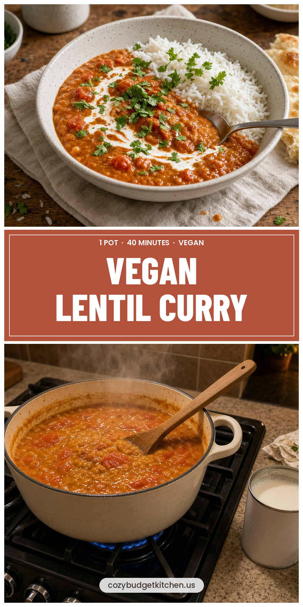 vegan lentil curry pin